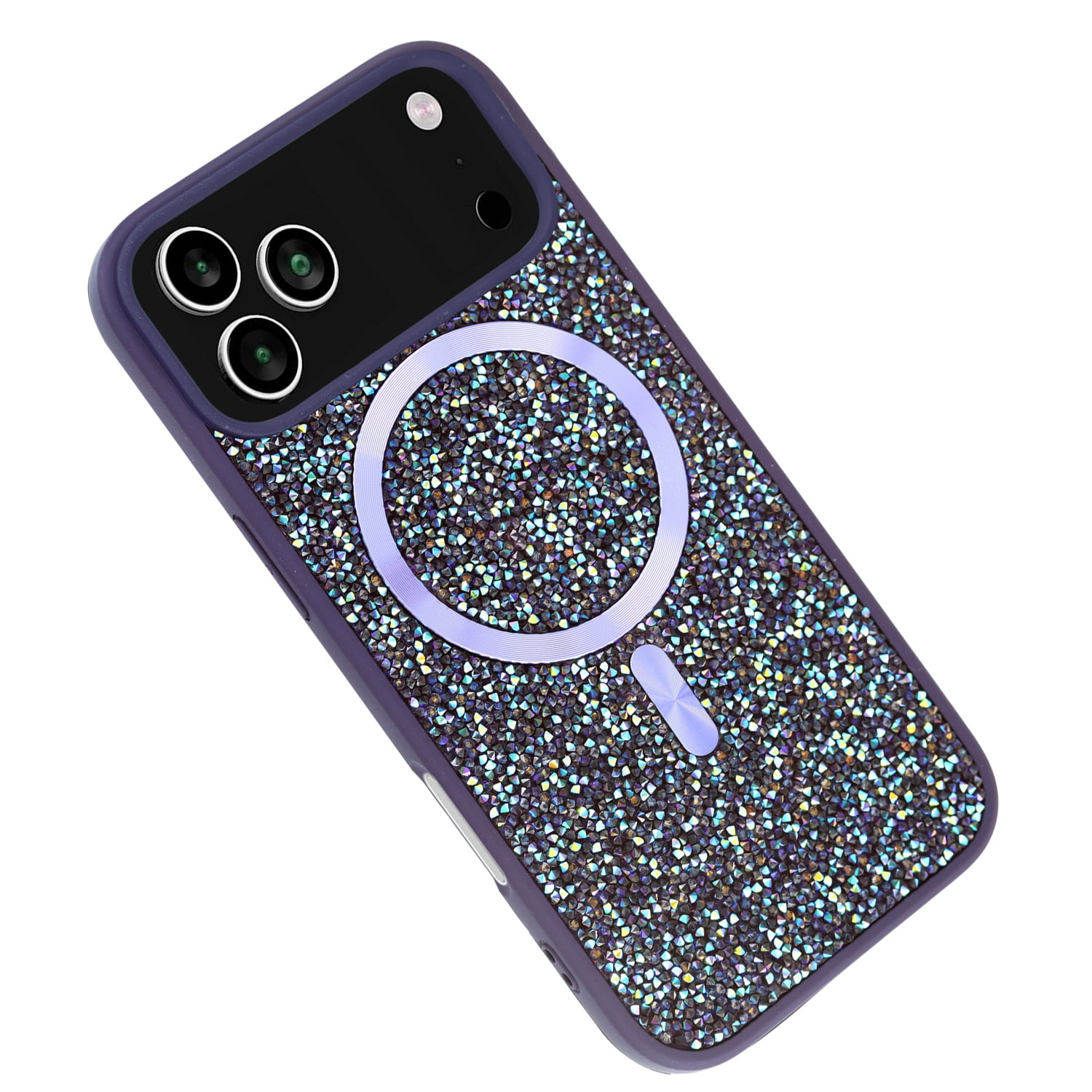 Thin Crystal Cover Compatible with Wireless Charging for iPhone 17 Pro Max - Purple