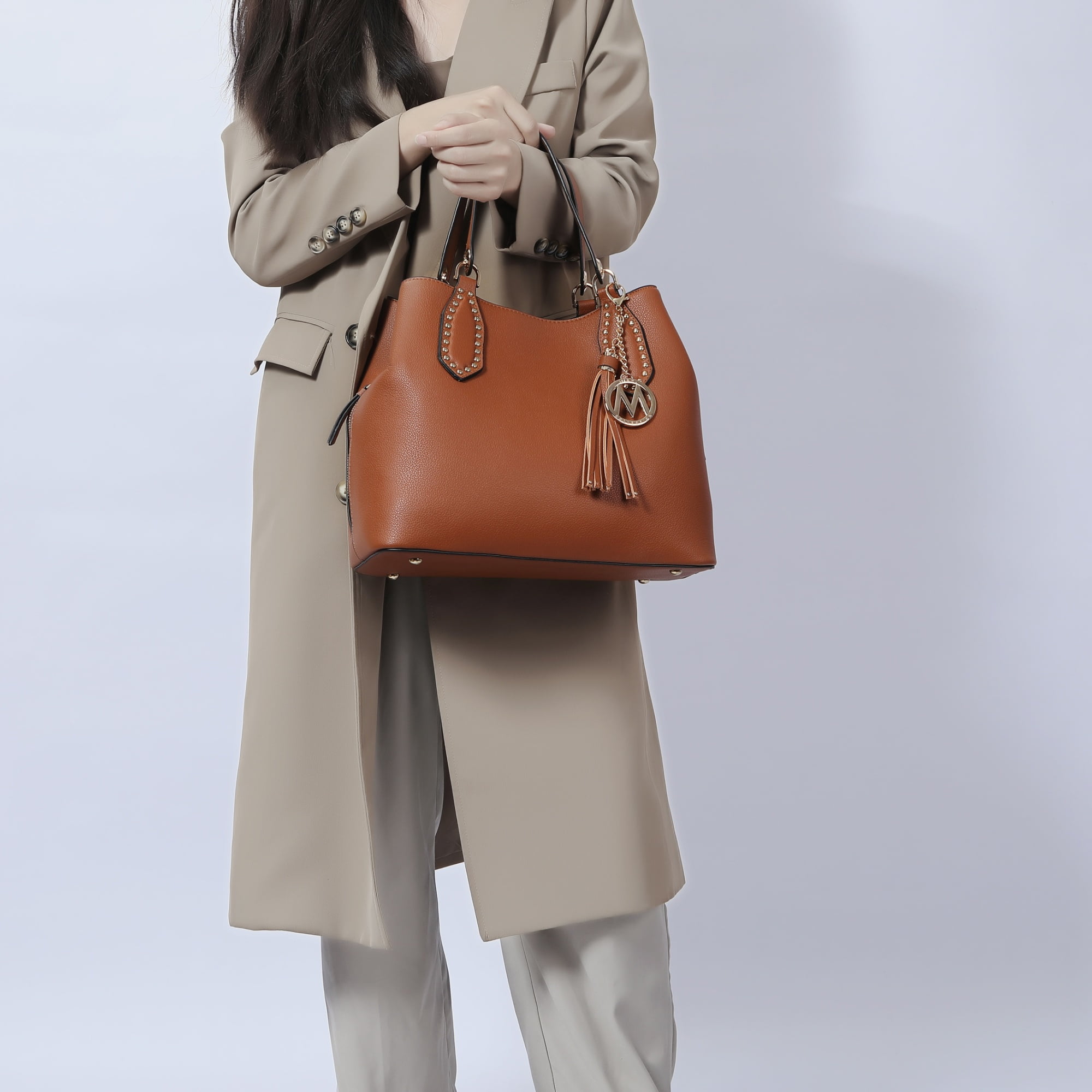 MKF Collection Lana Vegan Leather Women's Hobo Bag, Trendy Shoulder Purse Handbag by Mia K - White