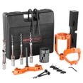 thumbnail image 1 of VEVOR Accessoire de Mortaise pour Perceuse à Tige, Ensemble de 4 Perceuses Modèles à Trou Carré, Ensemble de Localisateur de Perceuse à Établi avec Outils de Mortaise et Tenon et 5 Bagues, pour Machine de Forage à Tenon pour le Travail du Bois, 1 of 9