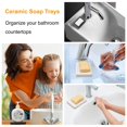 thumbnail image 3 of Vonpri 1Pack Self Draining Soap Dish, Ceramic Soap Container Tray, Dish Soap Holder for Kitchen, Bathroom, Shower, Quickly Drain Water, Easy to Clean Black, 3 of 6