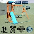 thumbnail image 6 of Sportspower Grand Teton Wooden Swing Set with 2 Swings, Play Fort, Sandbox, 6ft Slide & Bonus Anchor Kit, Great for Kids, 6 of 7