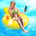 thumbnail image 4 of Inflatable Swim Chair, Air Mattress Floating Hoop,Pineapple Swim Ring Water Toy（style 1）, 4 of 5
