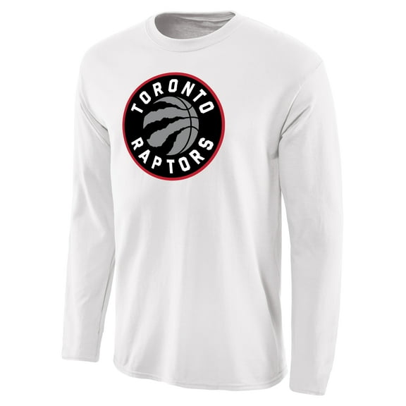 Men's White Toronto Raptors Primary Logo Long Sleeve T-Shirt