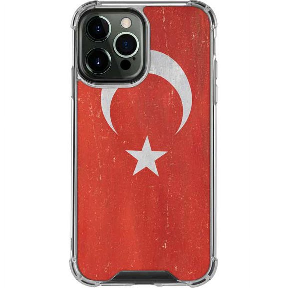 Skinit Countries of the World Turkish Flag Distressed iPhone 14 Pro Max Clear Case