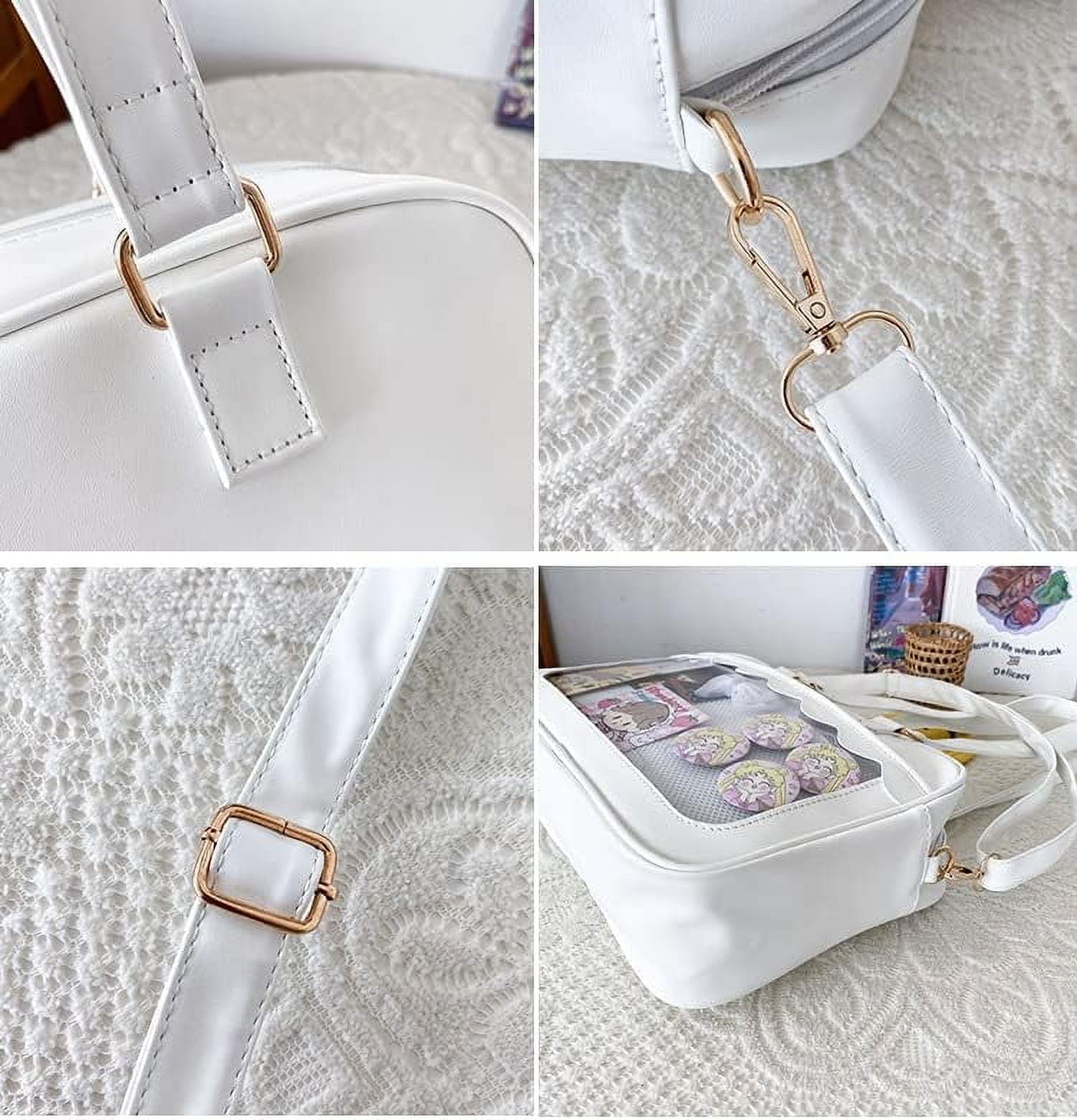 JUYGO Clear Aesthetic Bag Ita Bag Cute Messenger Bag Crossbody Bag for Women JK Tote Purse