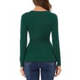 thumbnail image 4 of MODA NOVA Juniors V Neck Long Sleeve Ribbed Pullover Knitted Peplum Sweater, 4 of 7
