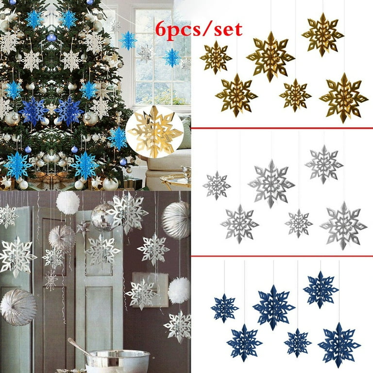  BESTOYARD 80 Packs Christmas Pendants Hanging Snowflak Xmas  Tree Pendant Christmas Hanging Ornaments Festive Xmas Hanging Adornments  Xmas Hanging Decors Christmas Tree Snowflake : Home & Kitchen