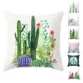 thumbnail image 3 of Cactus Succulents Pattern Polyester Pillowcase Cushion Cover Office Sofa Home Peach Skin Velvet Decor, 3 of 9