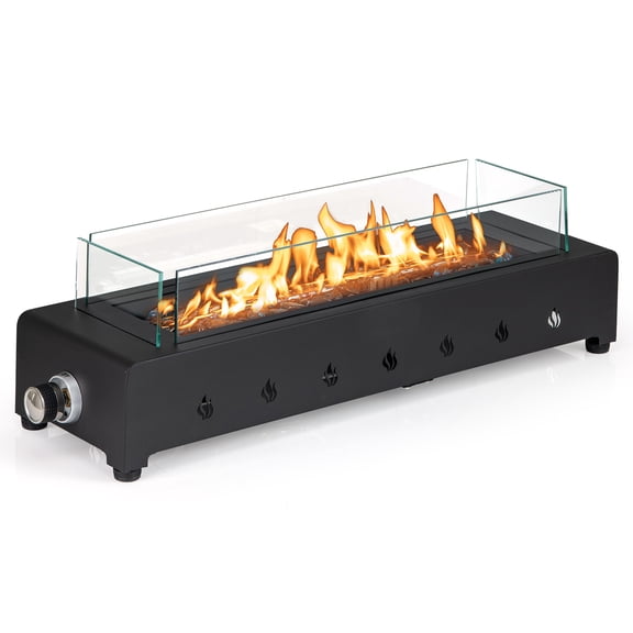 Dreischwarz Portable 40,000 BTU Tabletop Firepit with Wind Guard & Stainless Steel Burner