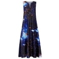 thumbnail image 1 of Qarigey Vestido de mujer Estampado estrellado Ropa de verano Algodón Sin mangas Estampado maxi Vestido de verano Vestidos negro S, 1 of 5