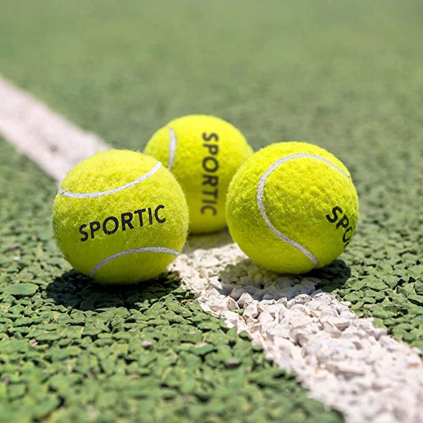 SPORTIC Tennis Balls, Training Tennis Balls, High Bounce Practice Tennis Balls with Mesh Bag for Easy Transport, Pet Dog Playing Balls, Duty Felt Pressurized Tennis Ball for Beginner Training