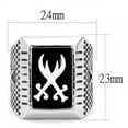 thumbnail image 2 of High polished (no plating) Stainless Steel Ring with Semi-Precious Onyx in Jet for Women Jet Stone Color Style TK3191 Size 8, 2 of 4