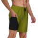 thumbnail image 2 of Fotbe Olive Traje de Baño para Hombre – Shorts de Natación de Secado Rápido con Forro y Bolsillos-Medium, 2 of 6