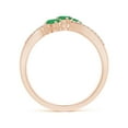 thumbnail image 2 of Angara Natural 0.36 Ct. Emerald with Diamond Infinity Ring in 14K Rose Gold for Women (Ring Size: 3), 2 of 9