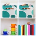 thumbnail image 6 of Green Polka Dots Storage Basket Large Foldable Storage Bin Laundry Baskets Toys Box Book Foldable Organizer Bag 14.2x10.2x8.3 Inches 2 PCs, 6 of 8