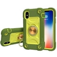 thumbnail image 2 of JTCASES for iPhone XR Case, Heavy Duty Protection Hybird PC Silicone 360° Rotating Ring Bracet Magnetic Car Mount Fully Coverage Slim Non-Slip for iPhone XR, Avocado, 2 of 8