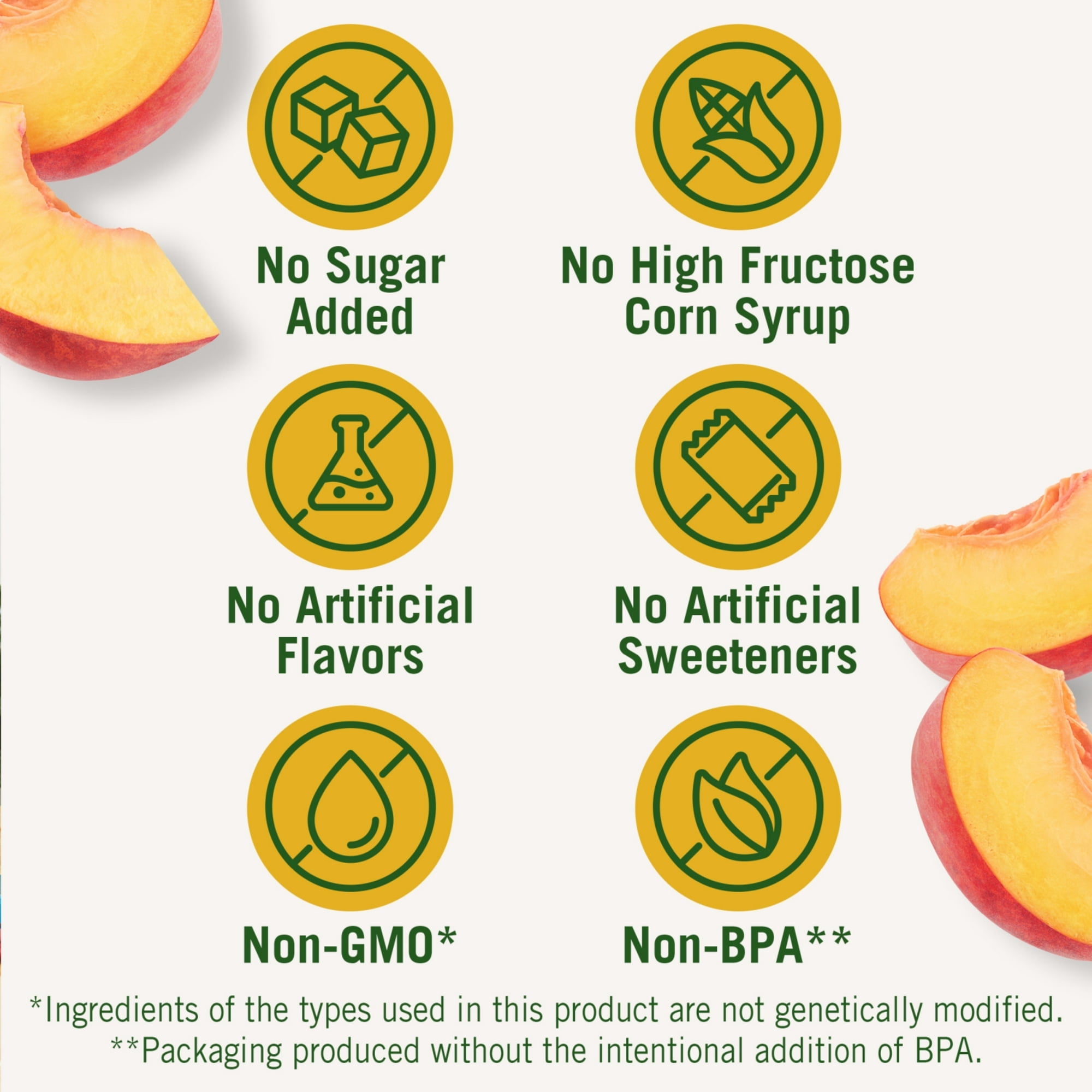 Del Monte Diced Peaches Fruit Cups No Sugar Added 3.75 oz (4 Cups) (Pack of 6)