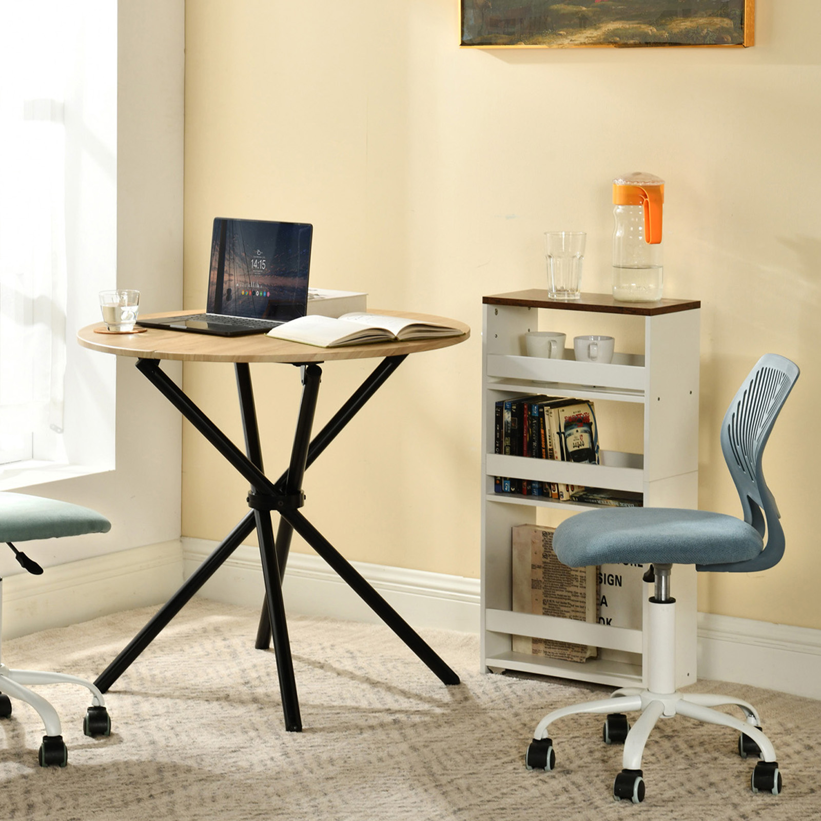 Homy Casa 31.5 Inch Small Writing Desk Compact Computer Table for Teen Study Home Office Desk, Oak