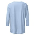 thumbnail image 3 of HAiming Womens 3/4 Sleeve T-Shirt Crew Neck Basic Tee Solid Color Casual Pullover Tops Trendy Clothes, 3 of 5