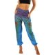 thumbnail image 3 of Pantalones Boho para mujer Harem Cintura fruncida Yoga Hippie Palazzo Pantalones de playa de verano talla única ER, 3 of 5