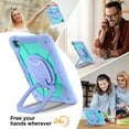 thumbnail image 4 of Dteck with Pencil Holder Case for iPad Pro 13 inch 2024,Heavy Duty Silicone Case 360 Degree Rotating Handle Stand Cover with Shoulder Strap for iPad Pro 13-in. (M4) ,Purple+Mint, 4 of 8