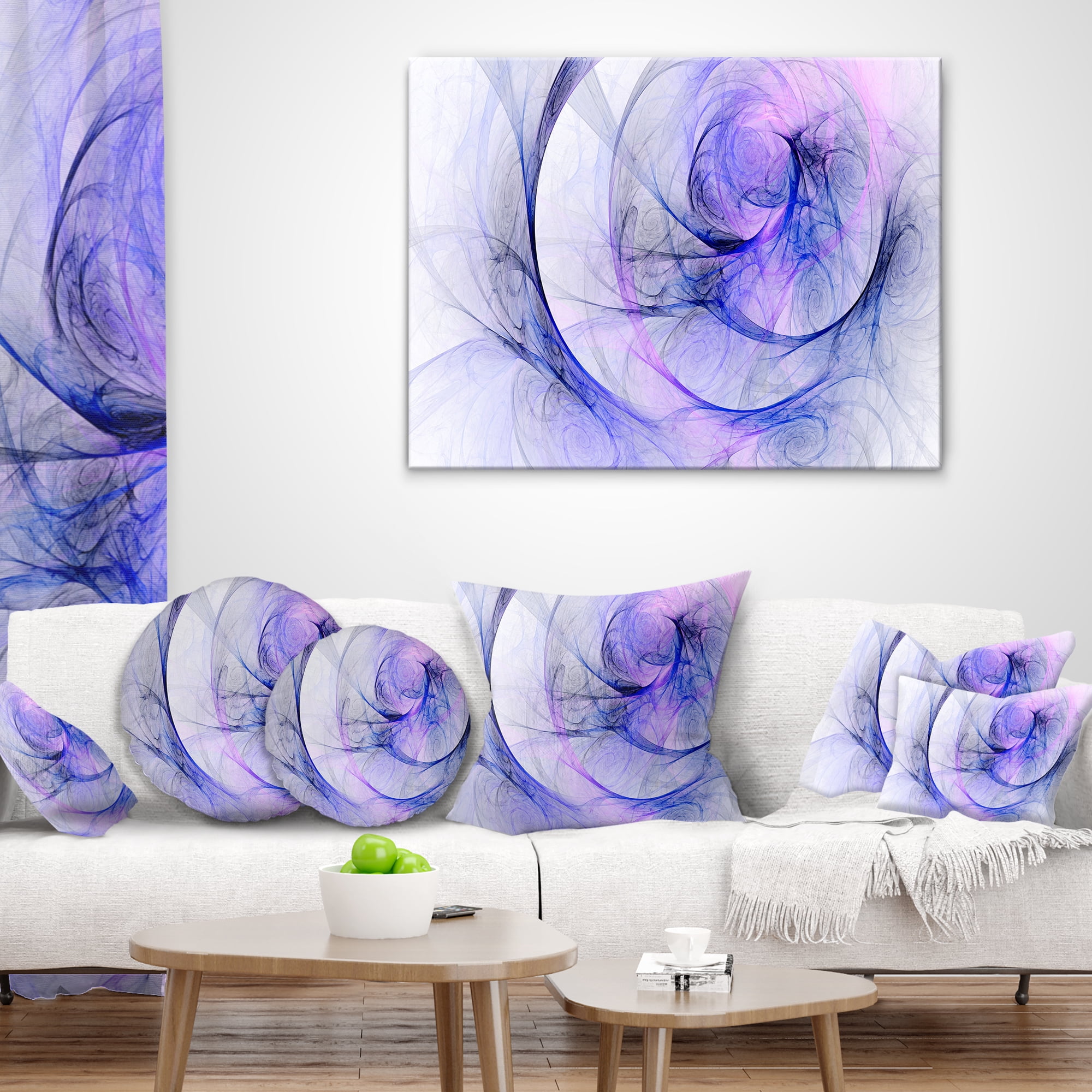 Designart Blue Storm Sky - Abstract Throw Pillow - 18x18
