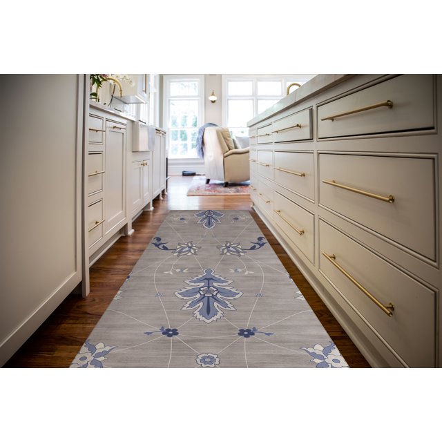 SHABYLON GREY & BLUE Area Rug By Kavka Designs