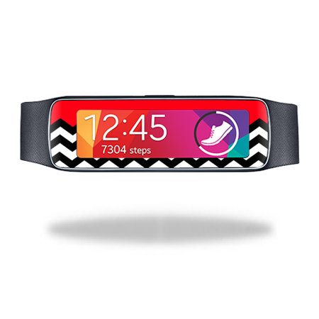 MightySticker Design Skin Decal Wrap Compatible With Samsung Galaxy Gear Fit Red Chevron