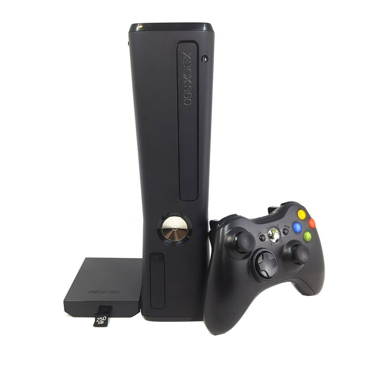 Microsoft Xbox 360 Slim 250GB Console, Black Controller