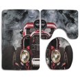thumbnail image 1 of GOHAO American Rod Roadster Smoke 3 Piece Bathroom Rugs Set Bath Rug Contour Mat and Toilet Lid Cover, 1 of 2
