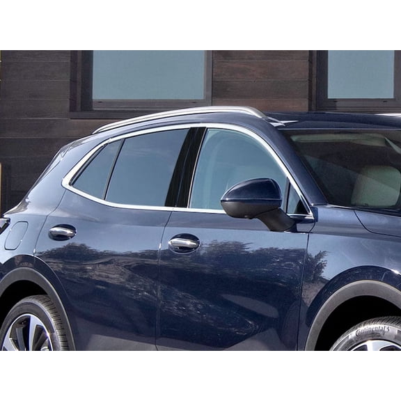 Rvinyl Pillar Post Window Trim Compatible with Buick Envision 2021-2023 - Aluminum (Brushed Black)