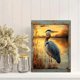 thumbnail image 2 of Qisvanset 12x16 Inch Great Blue Heron Canvas Wall Art, Lakeside Water Bird Wildlife Rustic Marshland Home Decor, 2 of 8