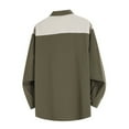 thumbnail image 3 of Yusimy Men's Solid Color Shirt Turn-Down Collar Snap Button Pocket Long Sleeve Modern Stylish, 3 of 8