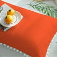 thumbnail image 6 of DNG Creations 4 Piece Pom Pom Sheet Set 100% Egyptian Cotton, White Pom-Pom Fringe Solid Pattern 12 Inch Deep Pocket ( Solid Orange - Twin ), 6 of 7
