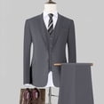 thumbnail image 1 of Traje de 3 piezas para hombre, Blazer, chaleco y pantalones, traje Formal ajustado, informal, ideal para negocios, banquete, trabajo, estilo británico, noche, 1 of 5