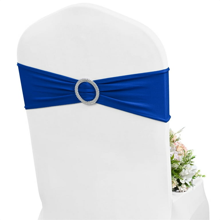 Pesonlook 60Pcs Royal Blue Spandex Chair Sashes Stretch Chair Cover with  Buckle Slider Chair Sashes for Wedding Spandex Chair Cover Band for Folding  Chairs Banquet Decorations for Reception 