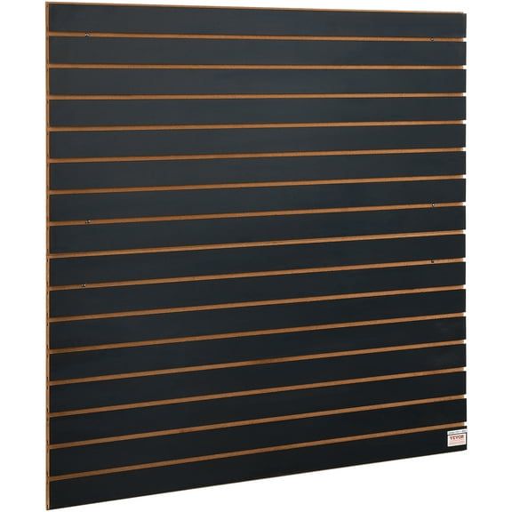 VEVOR Slatwall Panels, 4 ft x 2 ft Black Garage Wall Panels 24"H x 48"L (Set of 2 Panels), Heavy Duty Garage Wall Organizer Panels Display for Retail Store, Garage Wall