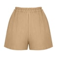 thumbnail image 6 of BESEW7 Womens Summer Quick Dry Athletic Shorts with Pockets, High Waist Elastic Lightweight Breathable Shorts for Walking Gym Workout Casual Training Beige S, 6 of 8