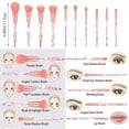 thumbnail image 2 of Juego de 10 brochas de maquillaje con mango transparente de cristal, brocha para base, corrector y sombra de ojos., 2 of 6