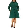 thumbnail image 2 of MODA NOVA Juniors Plus Size Overcoat Single Breasted Belted Long PeaCoat, 2 of 6