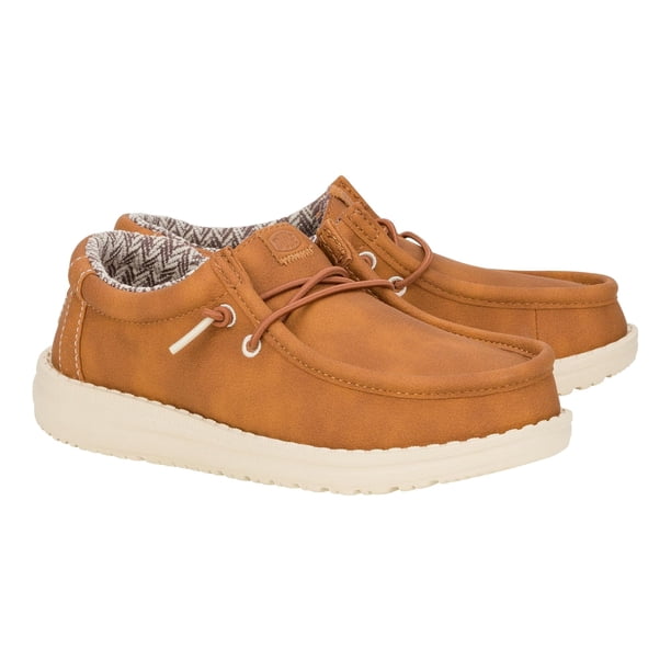 Zapatos HEYDUDE Kid Wally Classic, color tan, talla 3 mediana