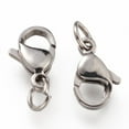 thumbnail image 3 of 20pc 304 Stainless Steel Lobster Claw Clasps With Jump Ring Stainless Steel Color, 3 of 4