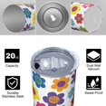 thumbnail image 4 of Pioneer Flower Floral Print Pattern 20oz Skinny Tumbler with Straw & Lid, Double Wall Vacuum Insulated Cup, Leak-Proof, Cup Holder Friendly, Hot 6H Cold 12H, 4 of 6