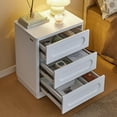 thumbnail image 5 of Nightstand with 3 Drawers, 21.7'' W x 15.8'' D Bedside Table for Bedroom,Living Room,Modern Storage Bedside Table for End Tables, Sofa, White, 5 of 12