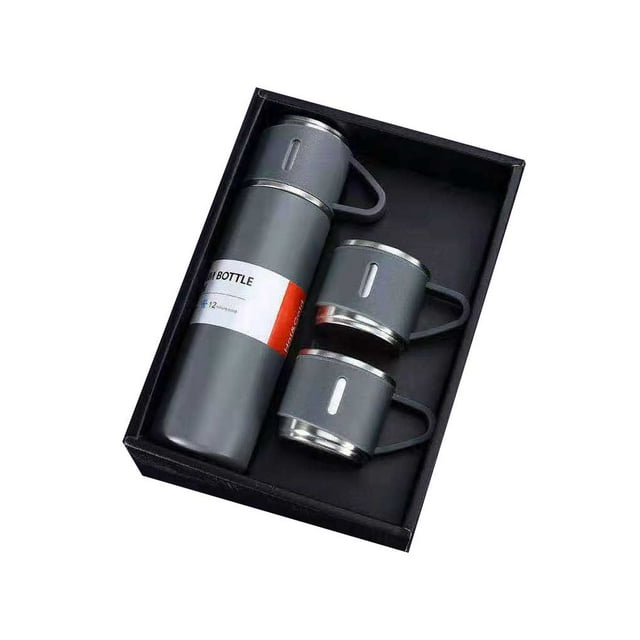 Frasco de vacío de Acero inoxidable Billuyoard 500ml Gris con 2 Tapas