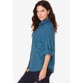thumbnail image 3 of Roaman's Women's Plus Size Classic Plaid Button-Front Shirt, 3 of 4