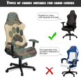 thumbnail image 6 of SCRAWLGOD Bohemian Mandala Paw Beige Cyan 4 Pieces Gaming Chair Slipcover with Armrest Covers Stretch Rotating Gaming Chair Protector Office Desk Chair Cover Cat Scratch Proof, 6 of 7