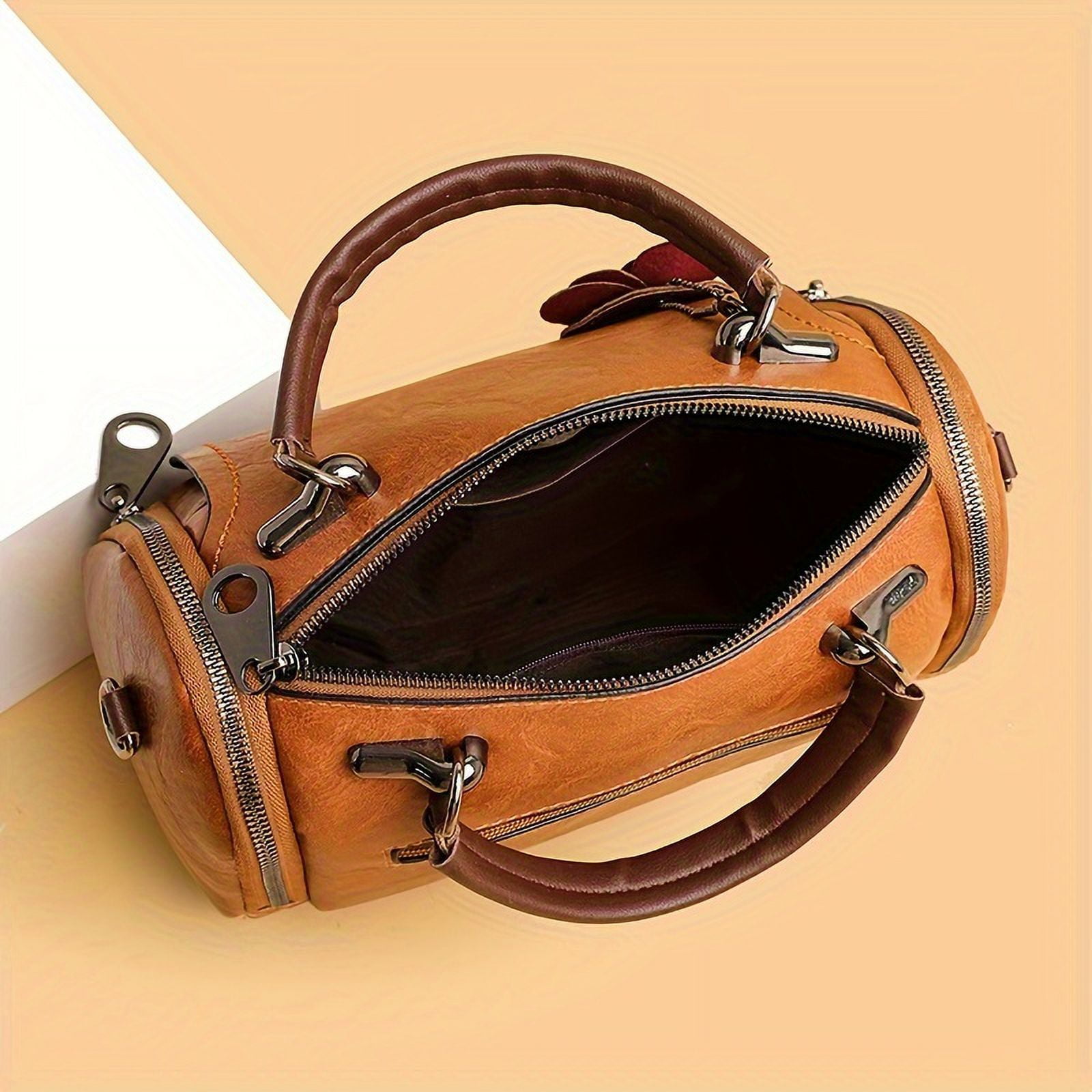 XOGNGZH Vintage Boston Handbag Large-capacity Trendy Satchel XOGNGZH Vintage Boston Handbag Large-capacity Trendy Satchel