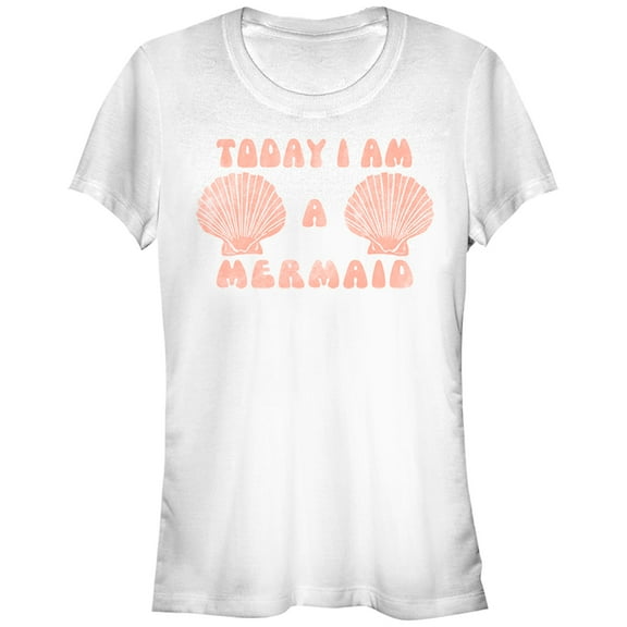 Junior's CHIN UP Halloween Mermaid Costume  Graphic Tee White Small