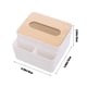 thumbnail image 3 of Caja de pañuelos de madera con tapa - Organizador rectangular para tocador de baño, dormitorio, escritorio de oficina, mesita de noche - Porta pañuelos de madera blanca (1 pieza), 3 of 7